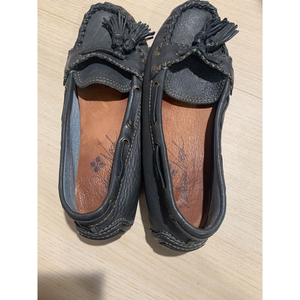 Patricia Nash Blueish Gray Leather Tassel Loafer Women's Sz 9.5" memory foam - Picture 12 of 14